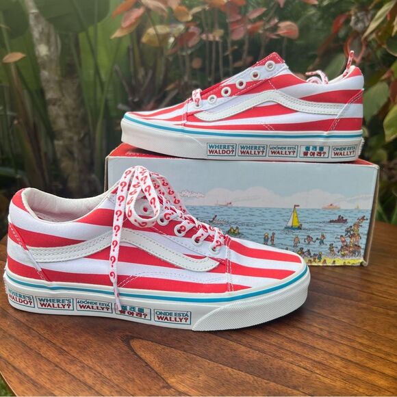 Vans Where’s Waldo? Old Skool sneakers LIMITED EDITION men’s 5 - women’s 6.5 NWT - Picture 1 of 9